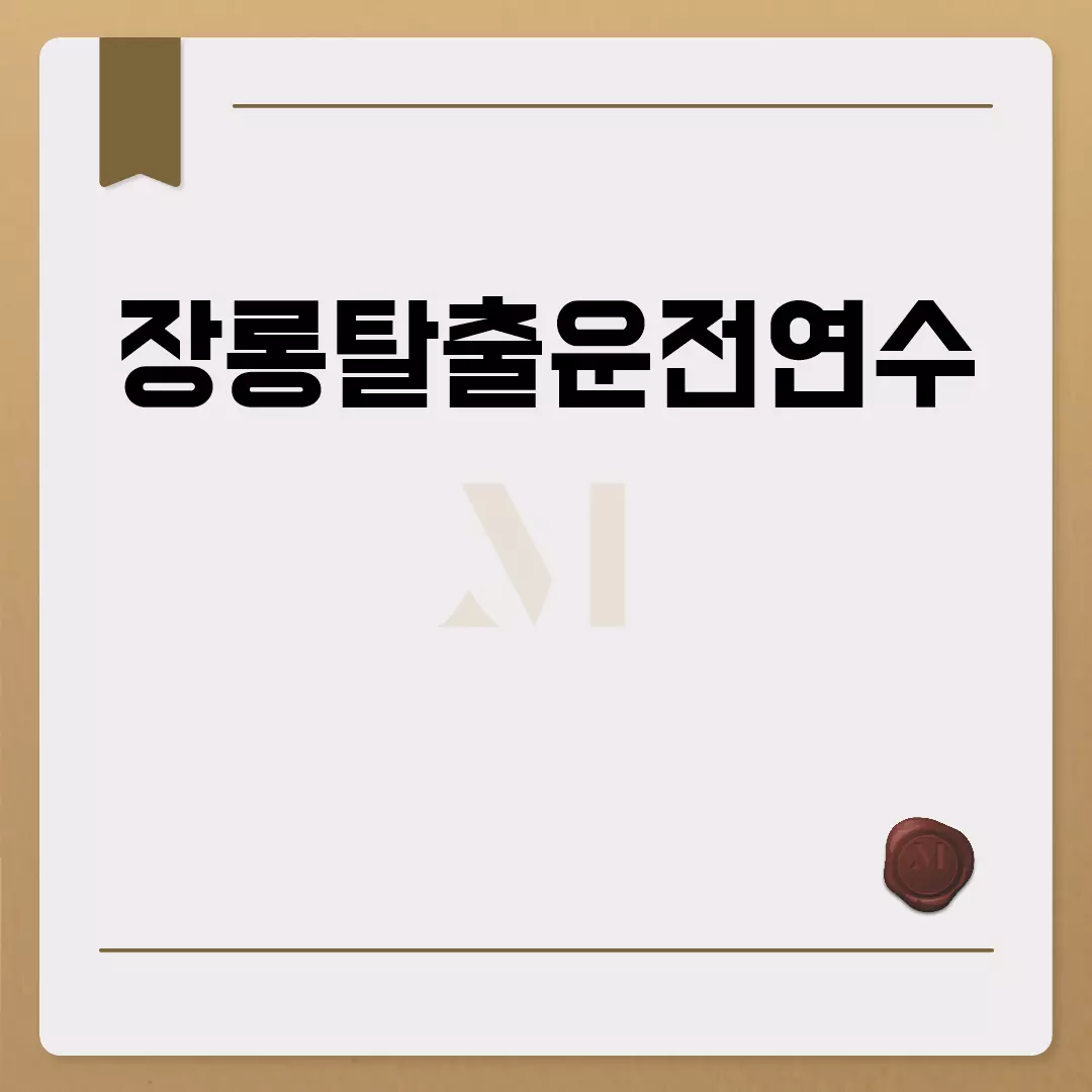 장롱탈출운전연수로 운전 자신감 되찾기